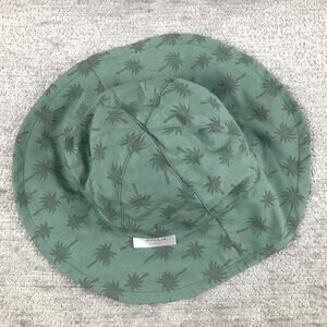 Tahari Baby Sun Bucked Hat Green Palm Tree Print Summer Beach 18 Months